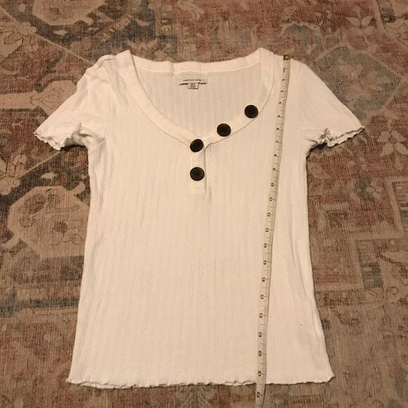 American Eagle Ribbed V-Neck Top - Size Small - Picture 3 of 6